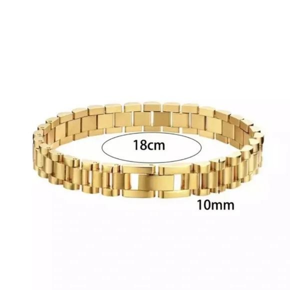 NEW 18K GOLD LUXURY BANGLE HIPHOP BRACELET - Picture 6 of 6